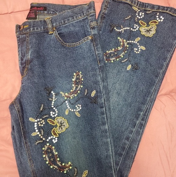 Vintage Y2K Embellished Boot Cut Jeans - Picture 3 of 11